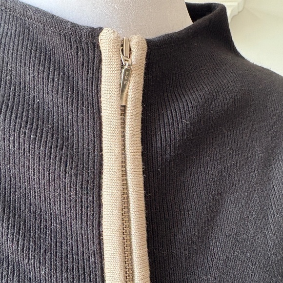 Geoffrey Beene Black and Cream Zip Vest - Picture 2 of 5